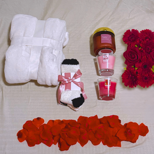 Premium krabička – květiny + 3 dárky